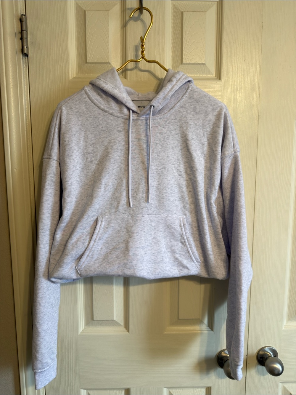 Always Light Gray Cropped Hoodie size large